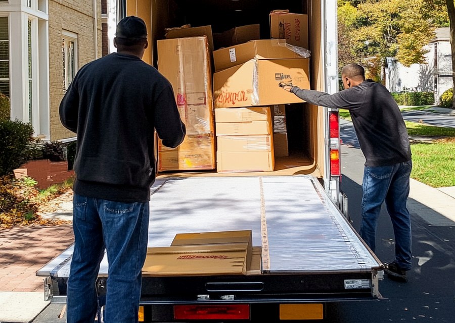 Furniture being moved by professional crew