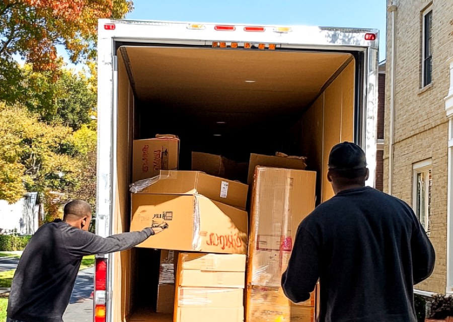 Furniture being moved by professional crew