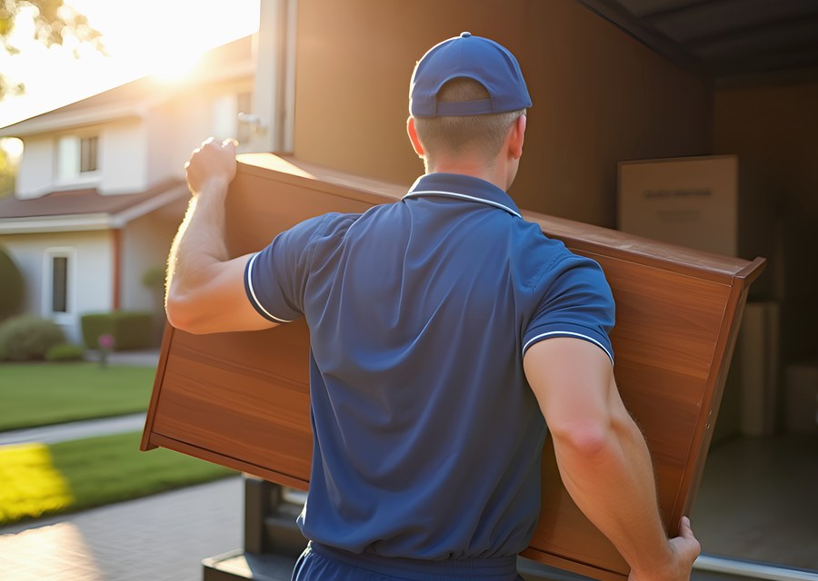 Furniture being moved by professional crew