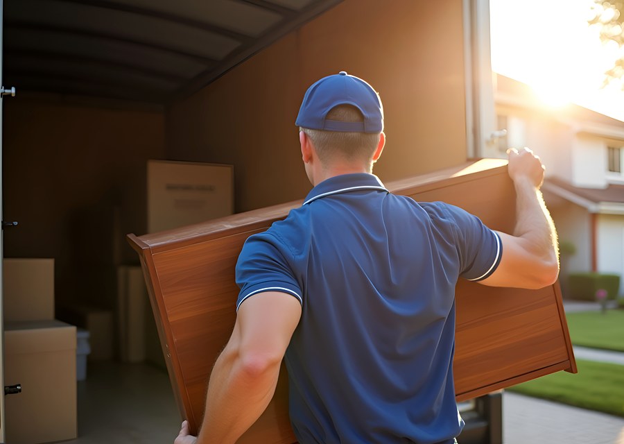 Furniture being moved by professional crew