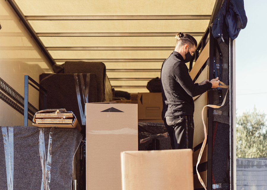 Furniture being moved by professional crew