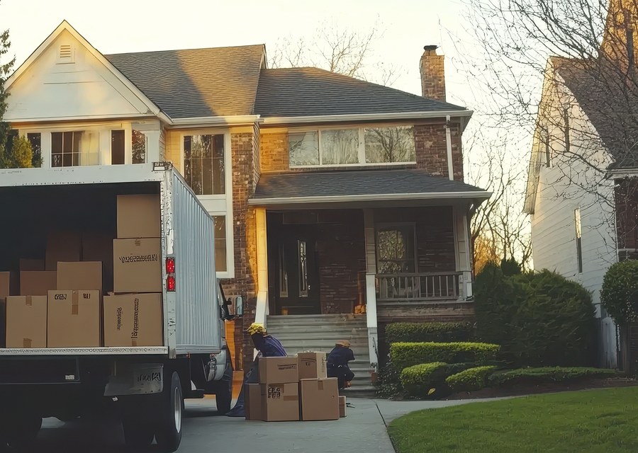 Furniture being moved by professional crew