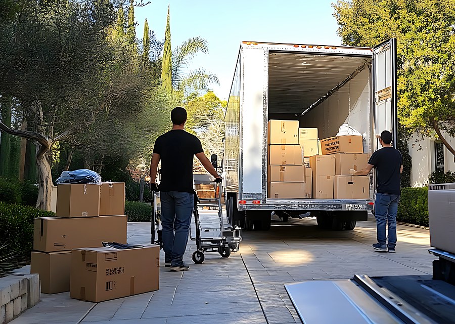 Furniture being moved by professional crew