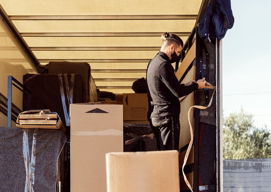 Furniture being moved by professional crew