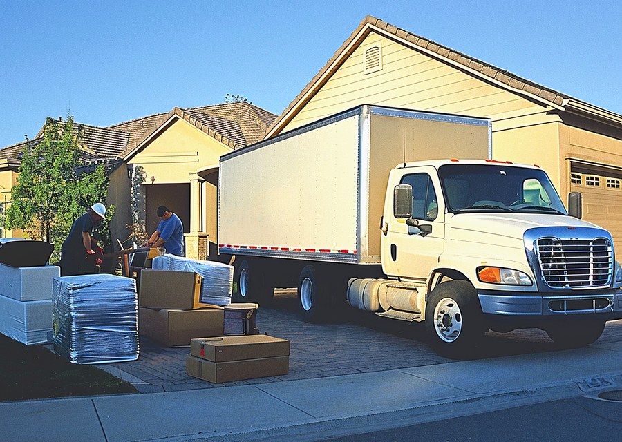 Furniture being moved by professional crew