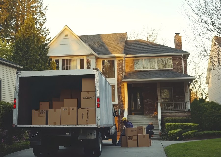 Furniture being moved by professional crew