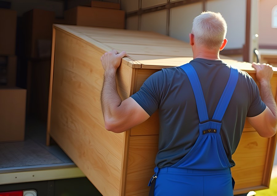 Furniture being moved by professional crew