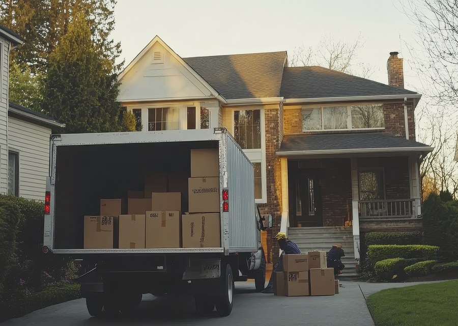 Furniture being moved by professional crew