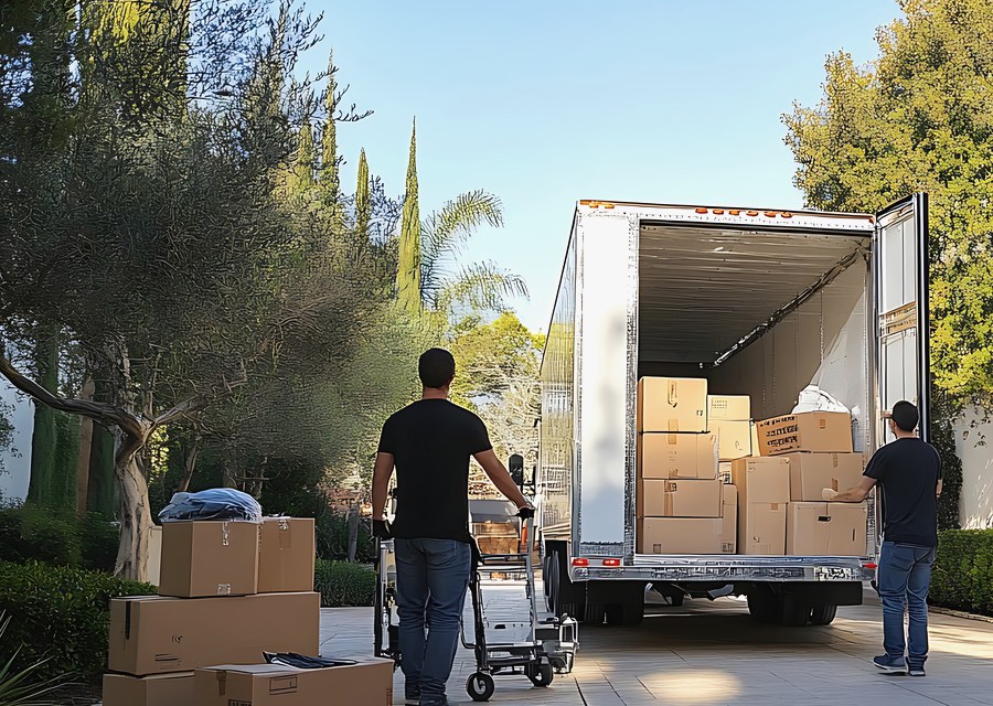 Furniture being moved by professional crew