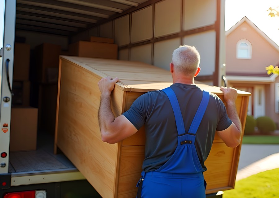 Furniture being moved by professional crew