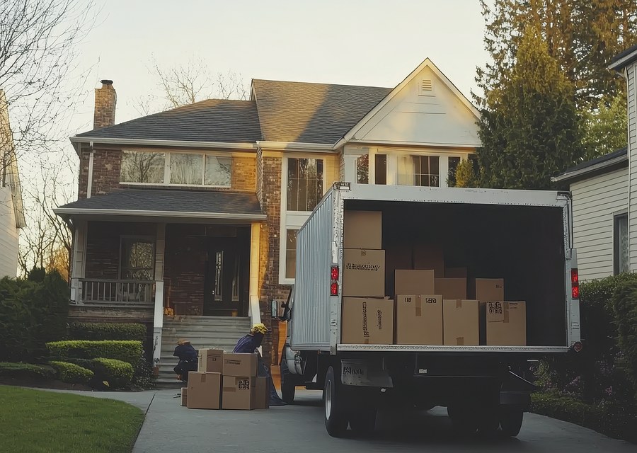 Furniture being moved by professional crew