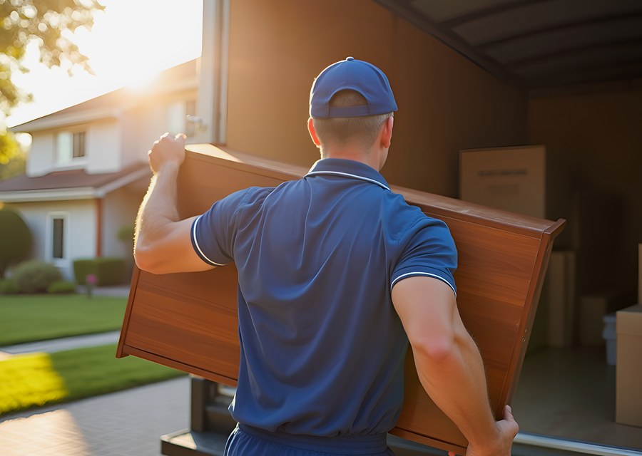 Furniture being moved by professional crew