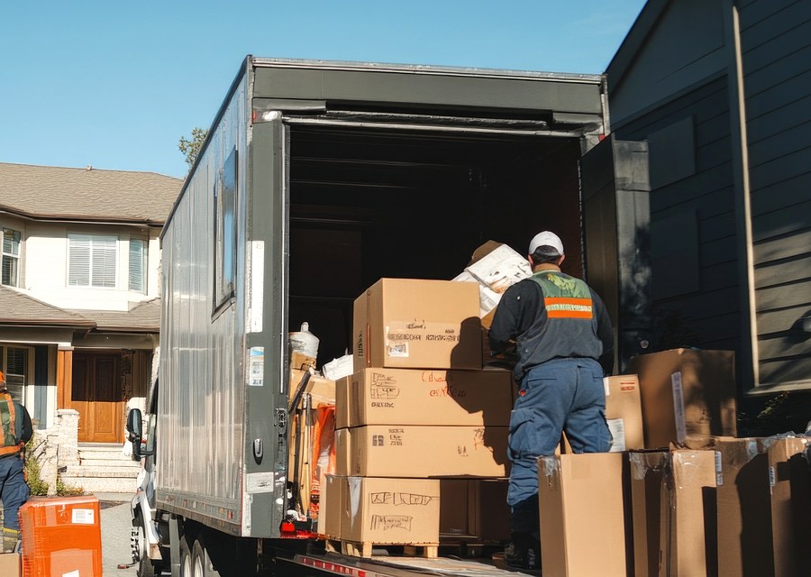 Furniture being moved by professional crew