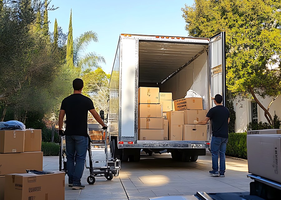 Furniture being moved by professional crew