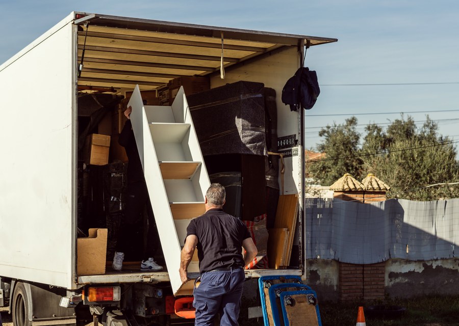 Furniture being moved by professional crew