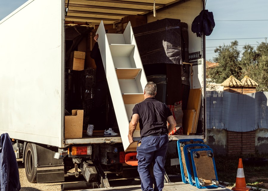 Furniture being moved by professional crew