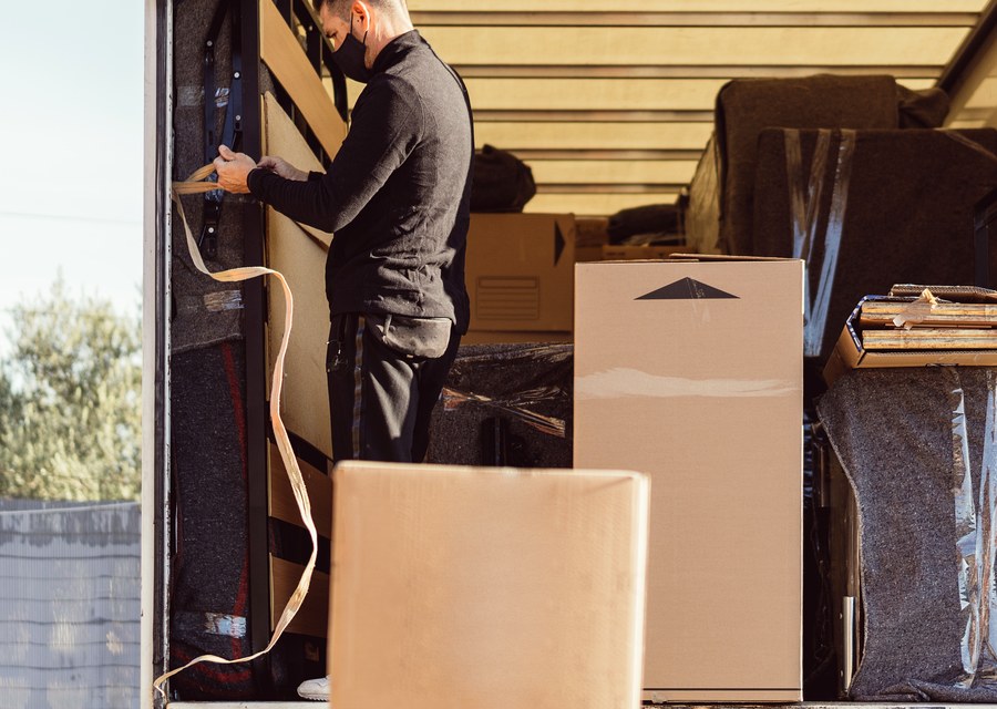 Furniture being moved by professional crew