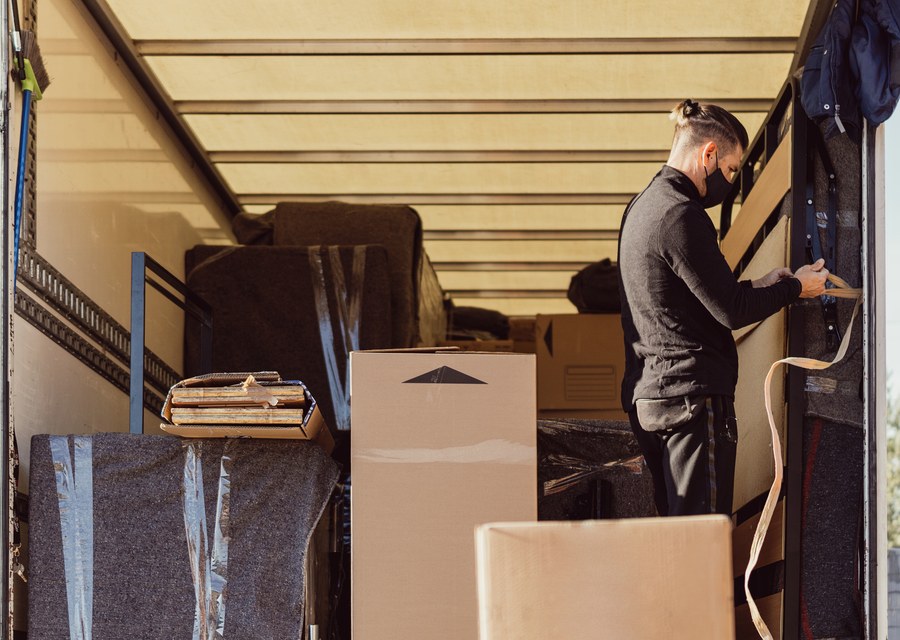 Furniture being moved by professional crew