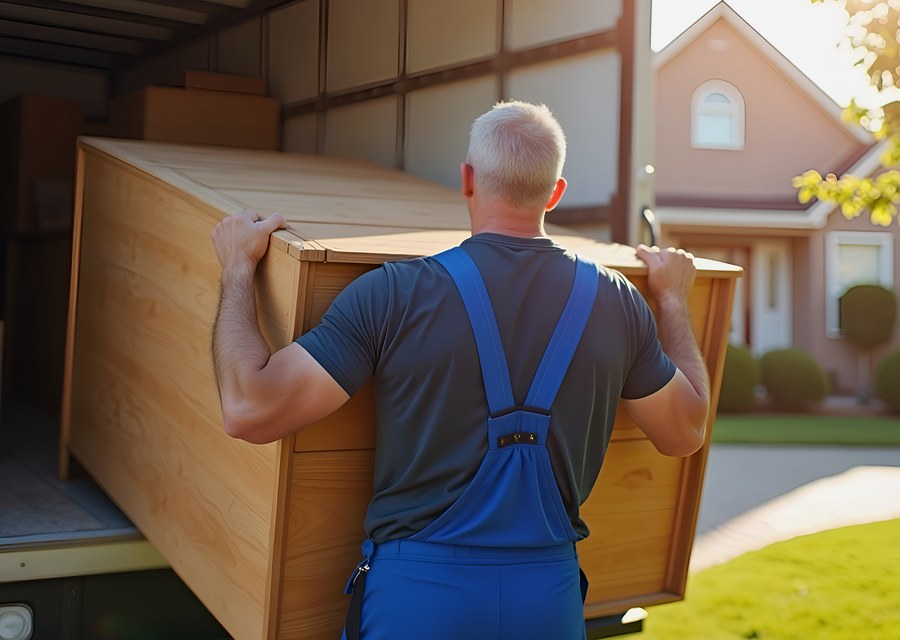 Furniture being moved by professional crew
