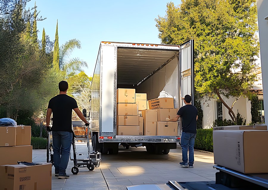 Furniture being moved by professional crew