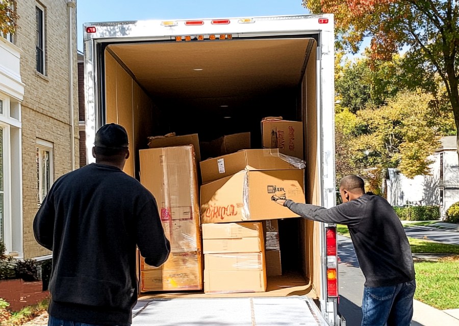 Furniture being moved by professional crew