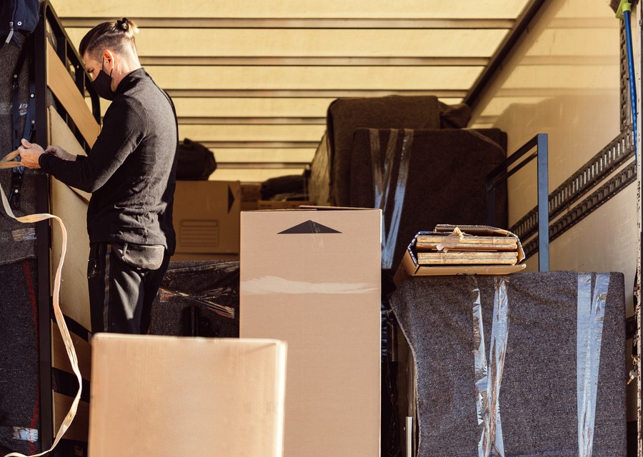 Furniture being moved by professional crew