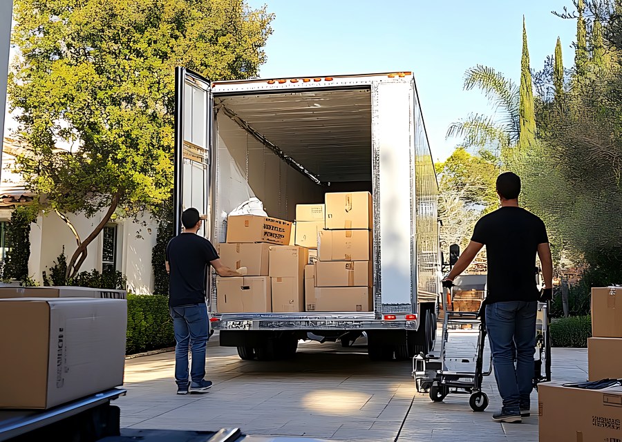 Furniture being moved by professional crew