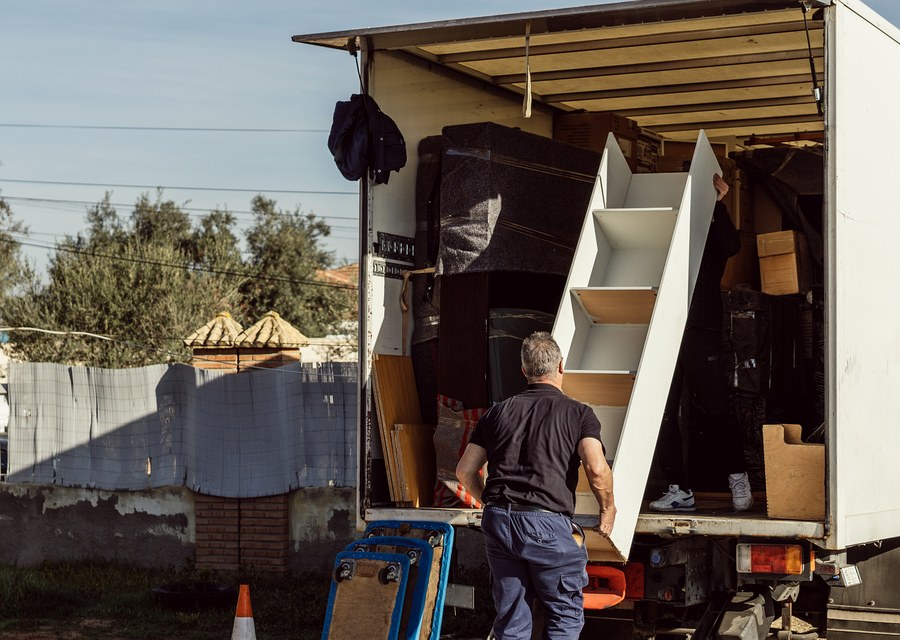 Furniture being moved by professional crew