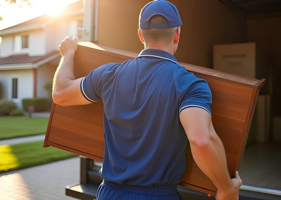 Furniture being moved by professional crew