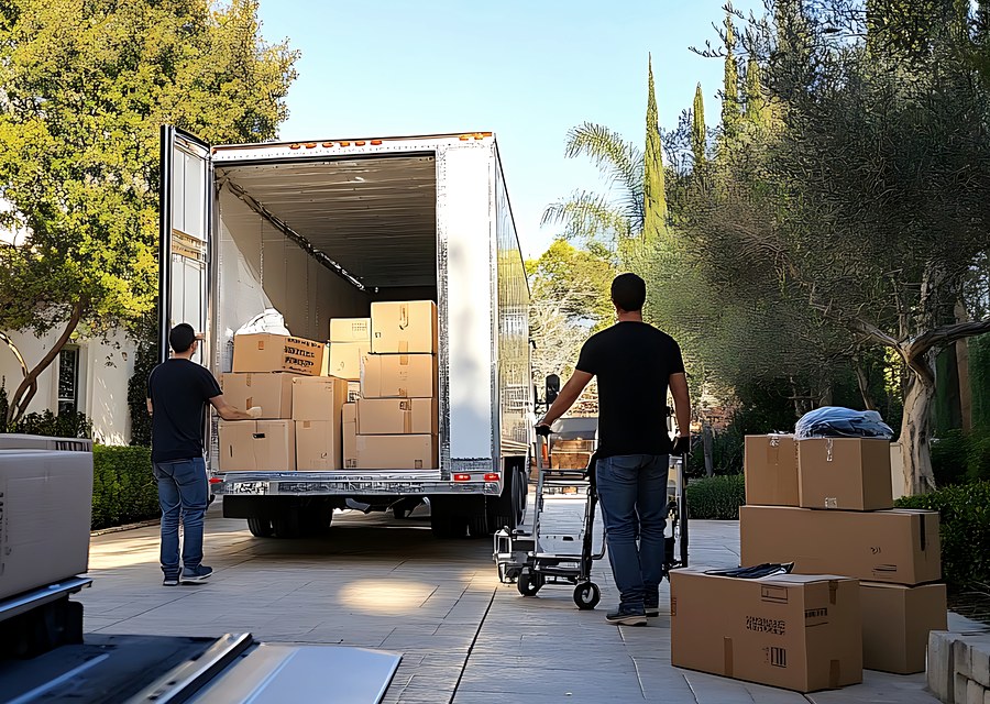 Furniture being moved by professional crew