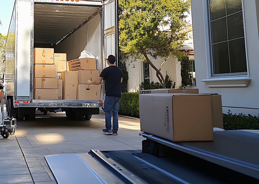 Furniture being moved by professional crew