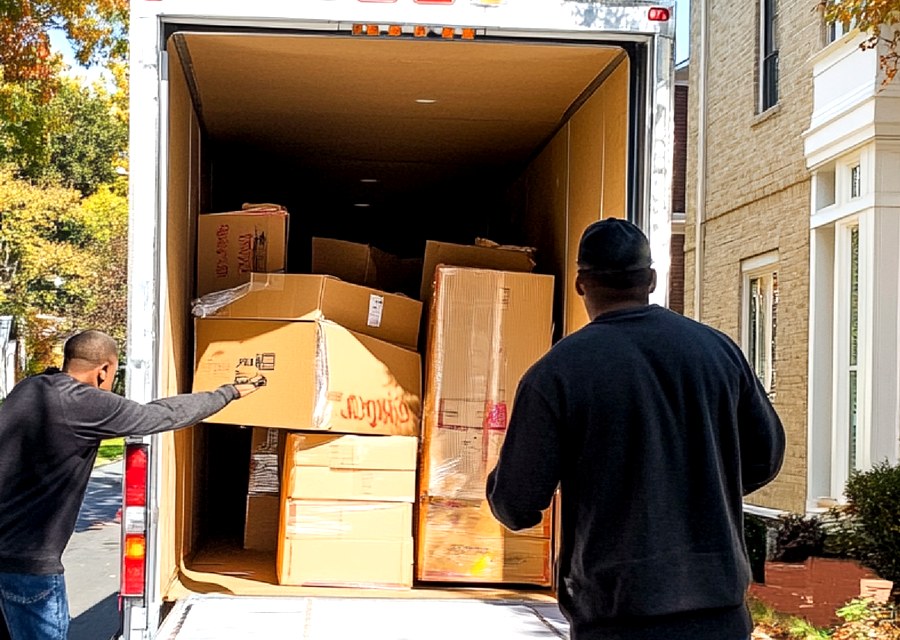 Furniture being moved by professional crew