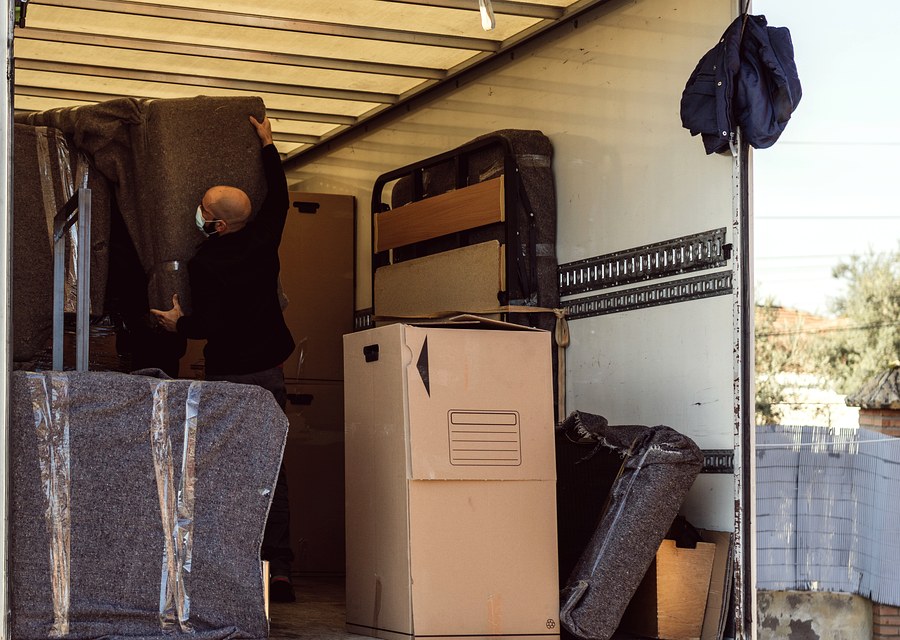 Furniture being moved by professional crew