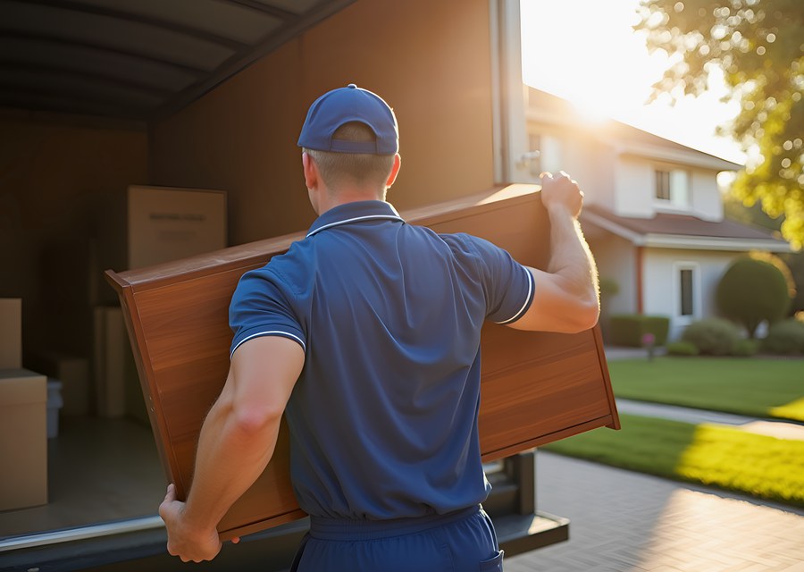 Furniture being moved by professional crew