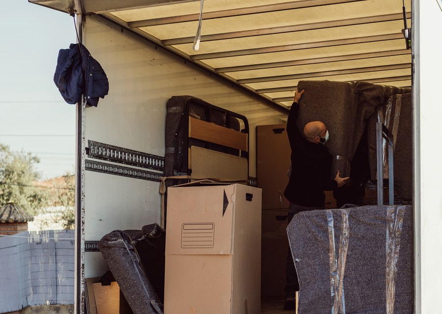 Furniture being moved by professional crew