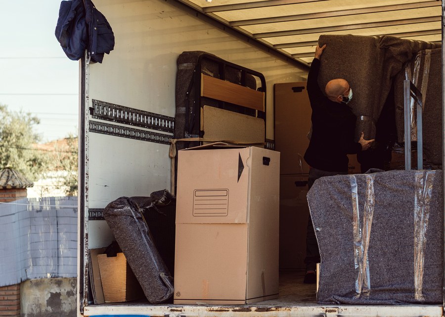 Furniture being moved by professional crew