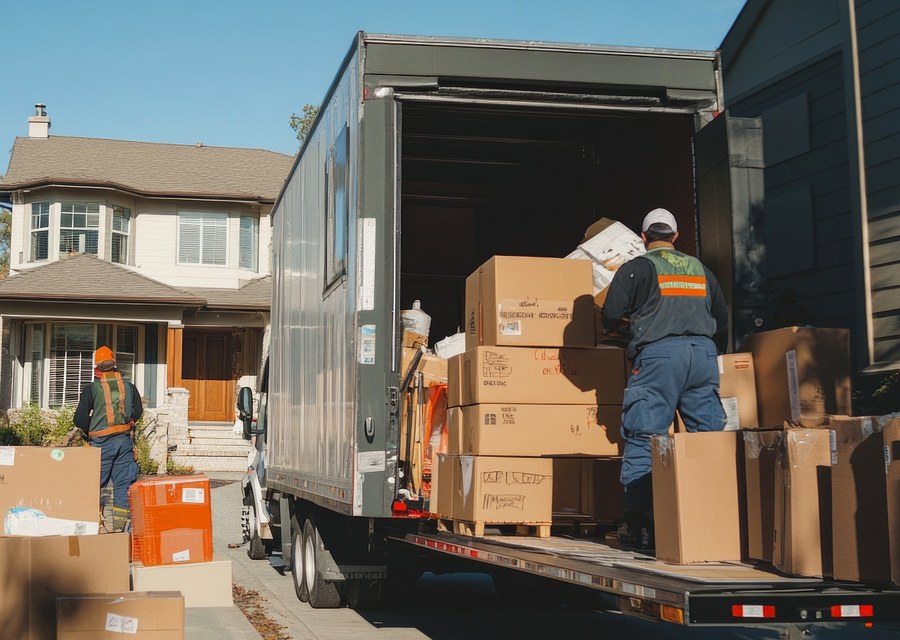 Furniture being moved by professional crew