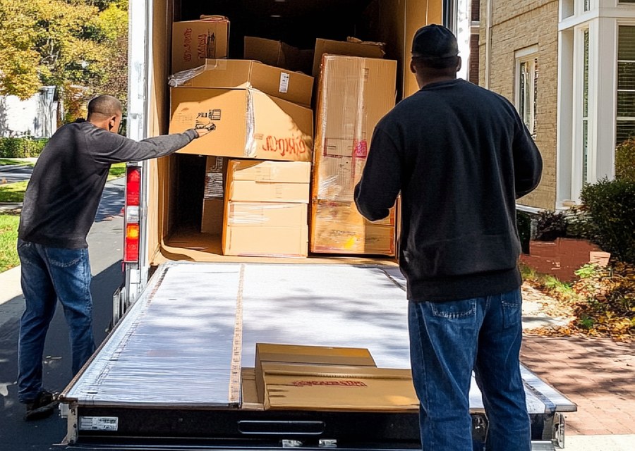 Furniture being moved by professional crew
