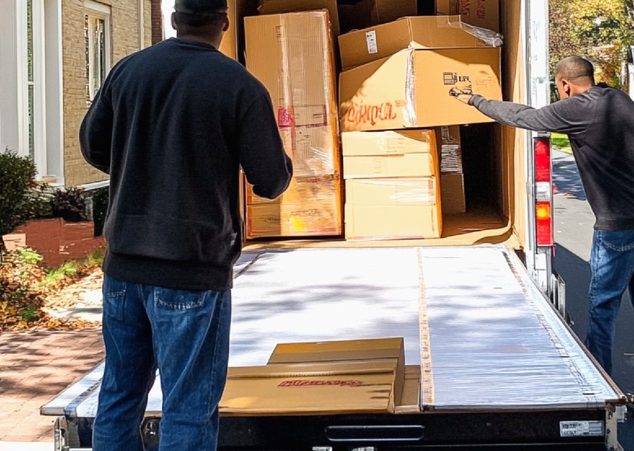 Furniture being moved by professional crew