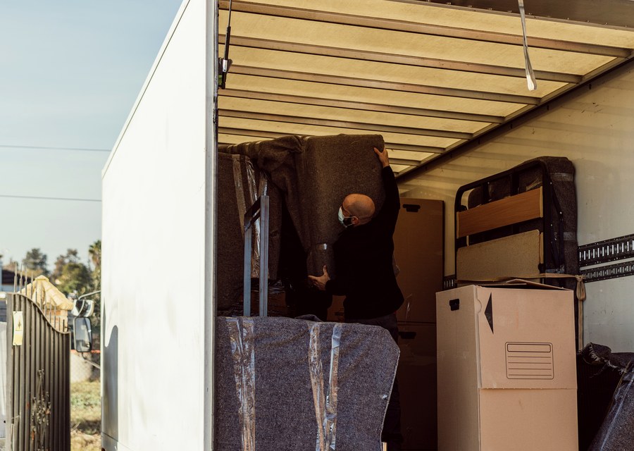 Furniture being moved by professional crew