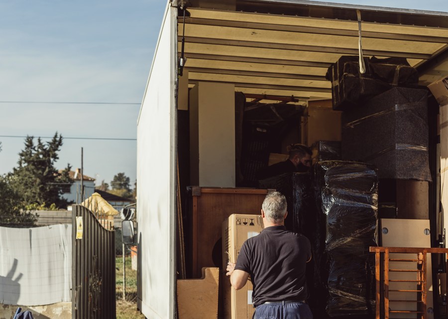 Furniture being moved by professional crew