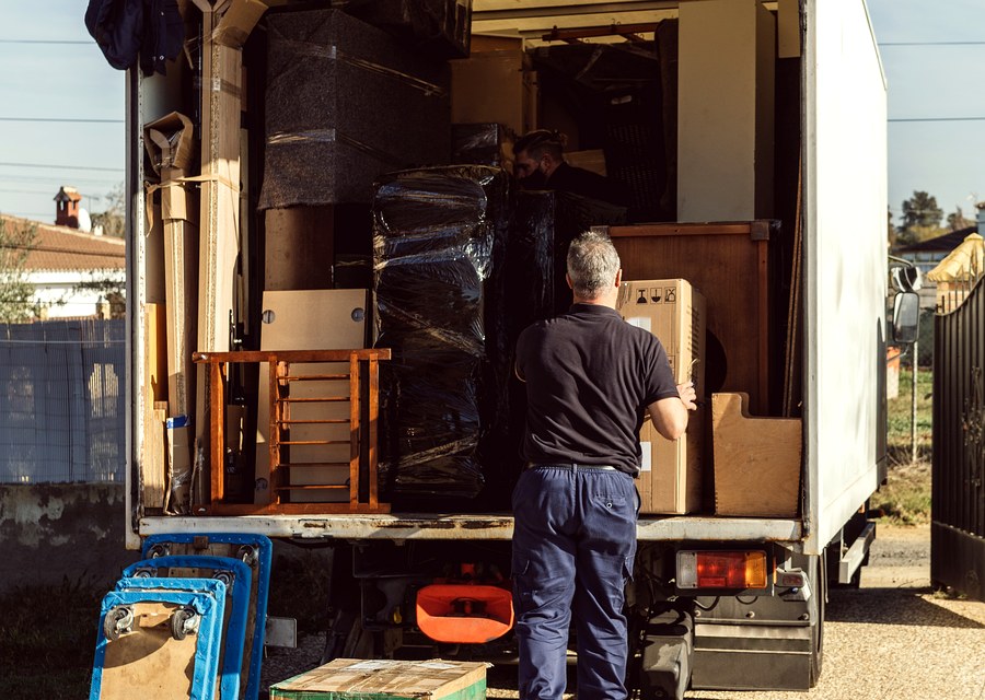 Furniture being moved by professional crew