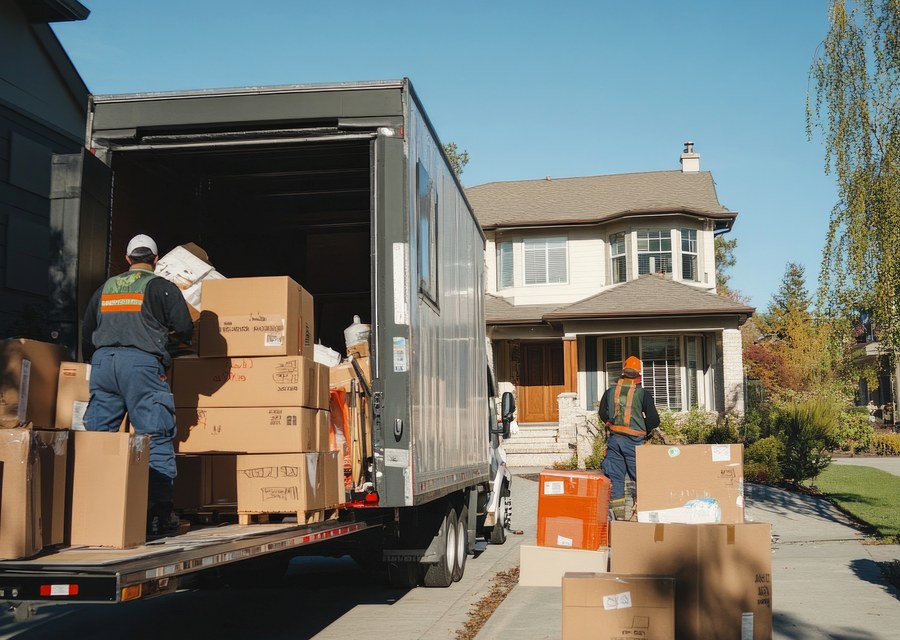 Furniture being moved by professional crew