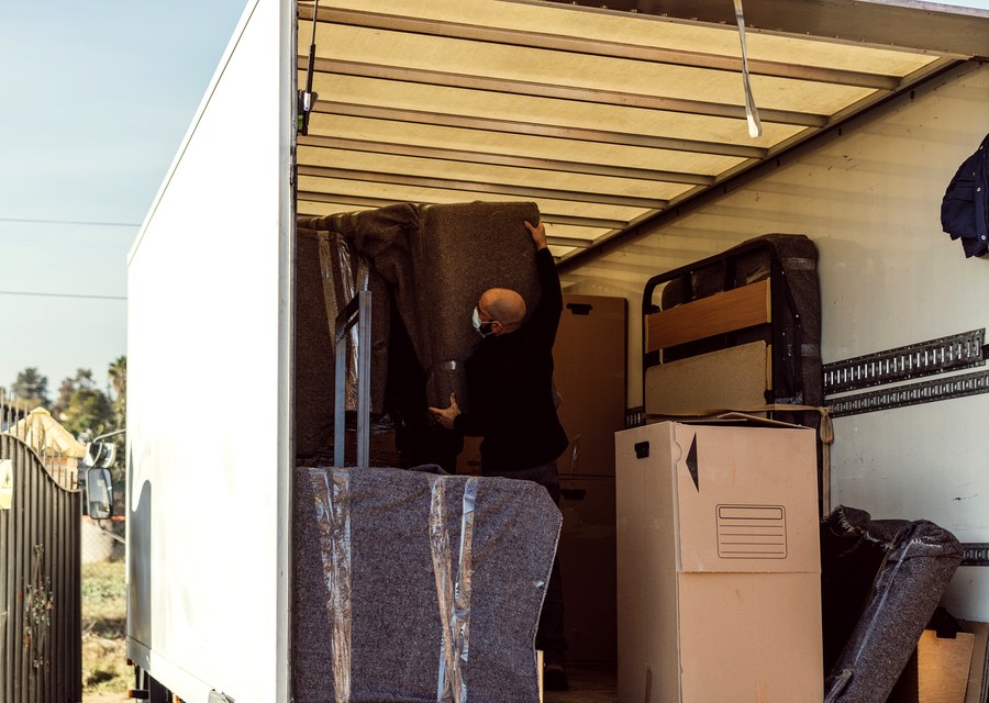 Furniture being moved by professional crew