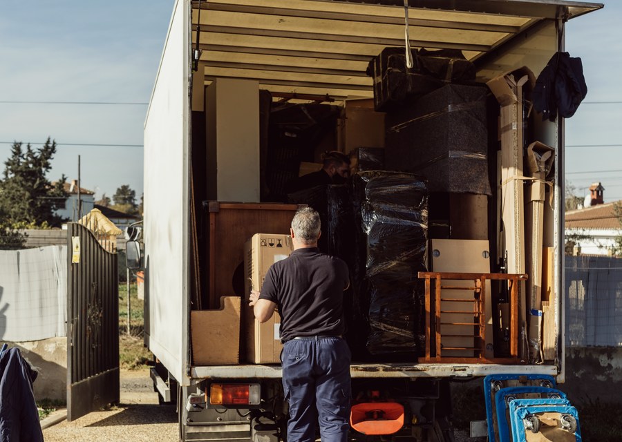 Furniture being moved by professional crew