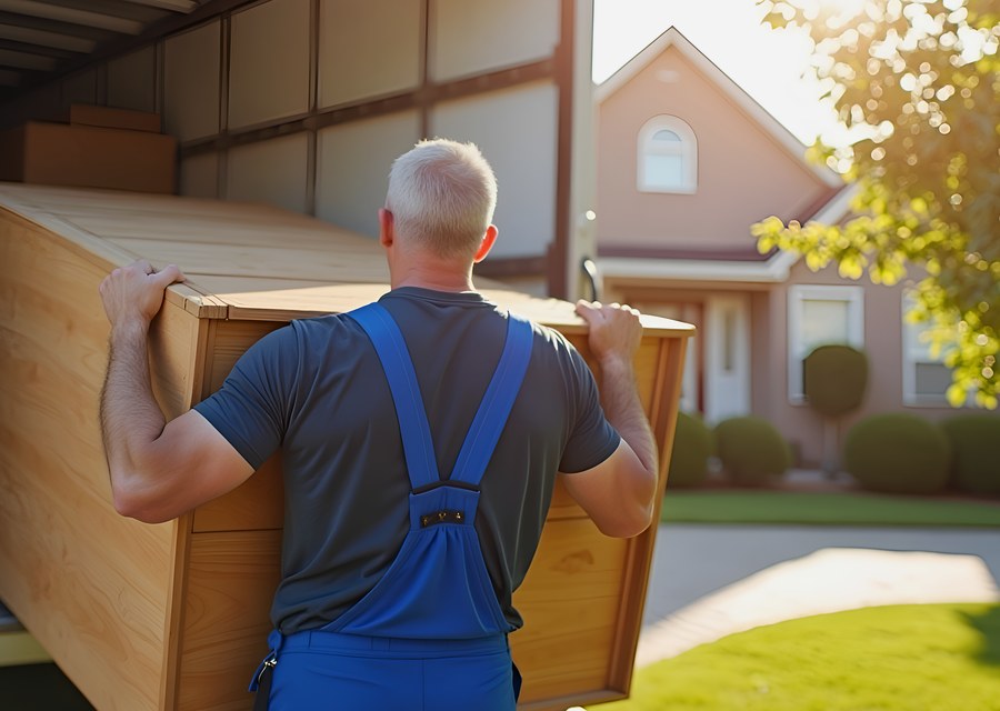 Furniture being moved by professional crew
