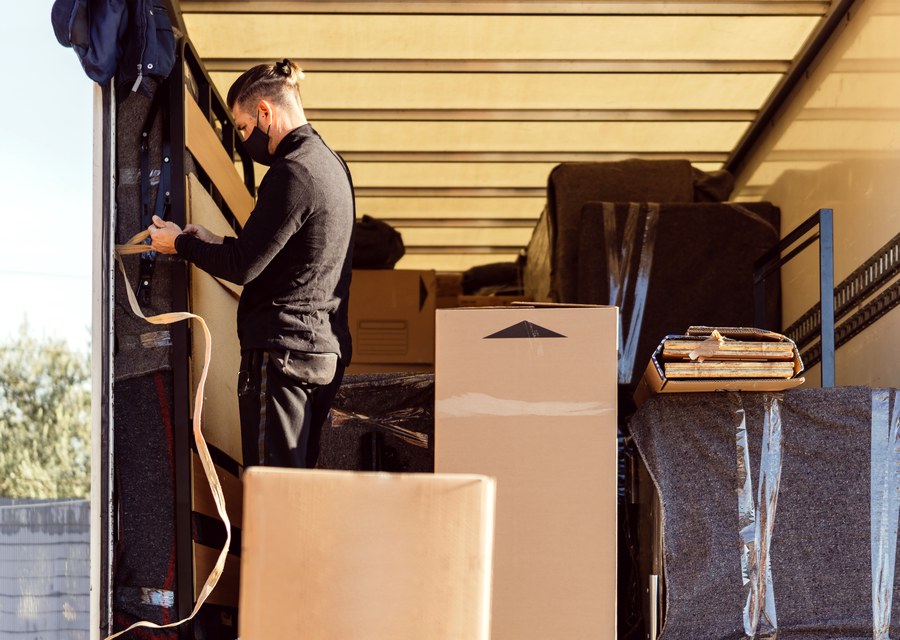 Furniture being moved by professional crew