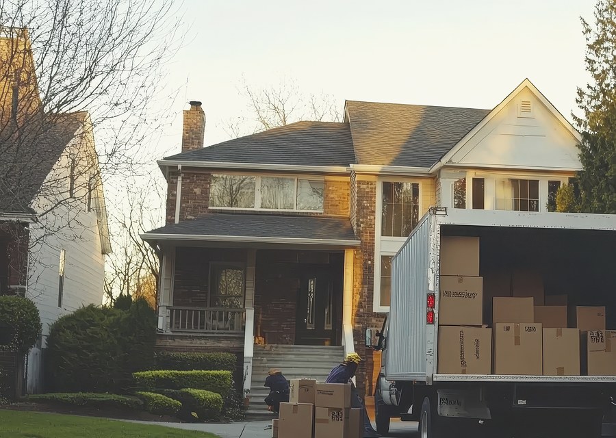 Furniture being moved by professional crew