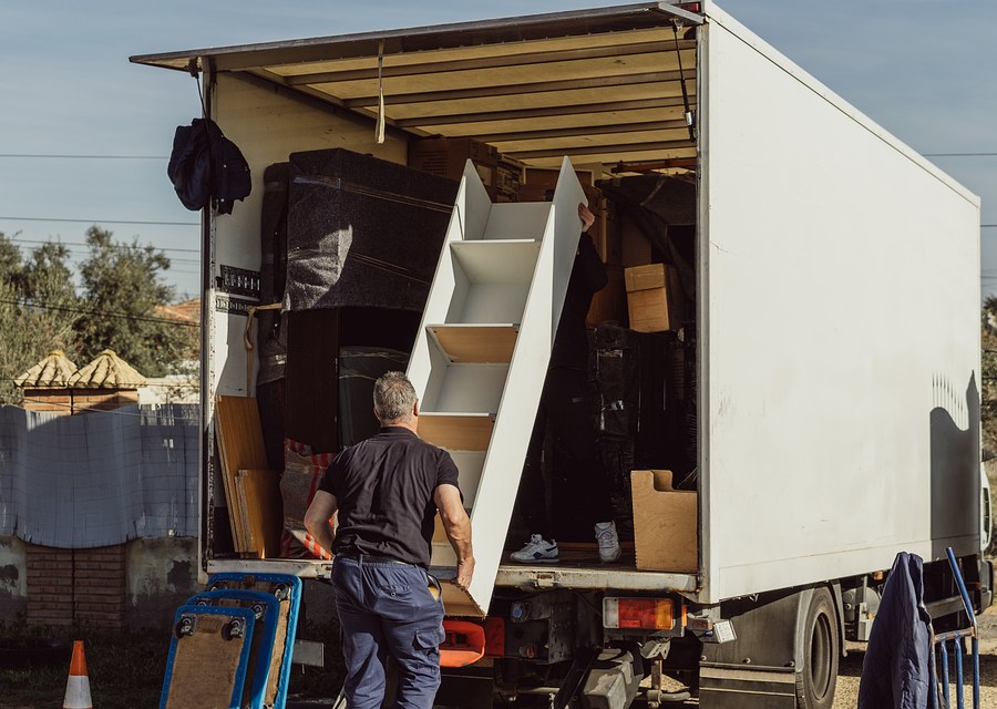 Furniture being moved by professional crew