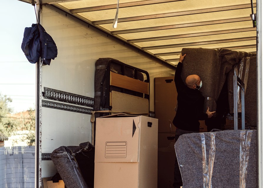 Furniture being moved by professional crew